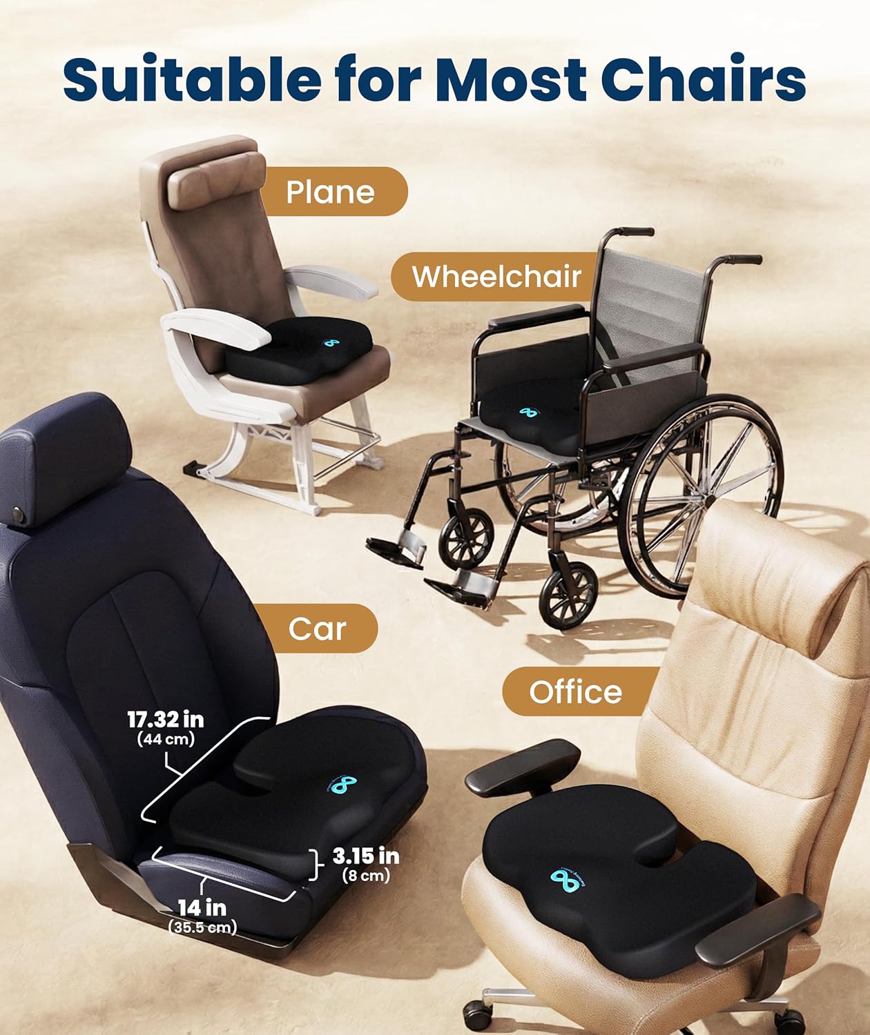 Everlasting Comfort Memory Foam Seat Cushion - gambar 4